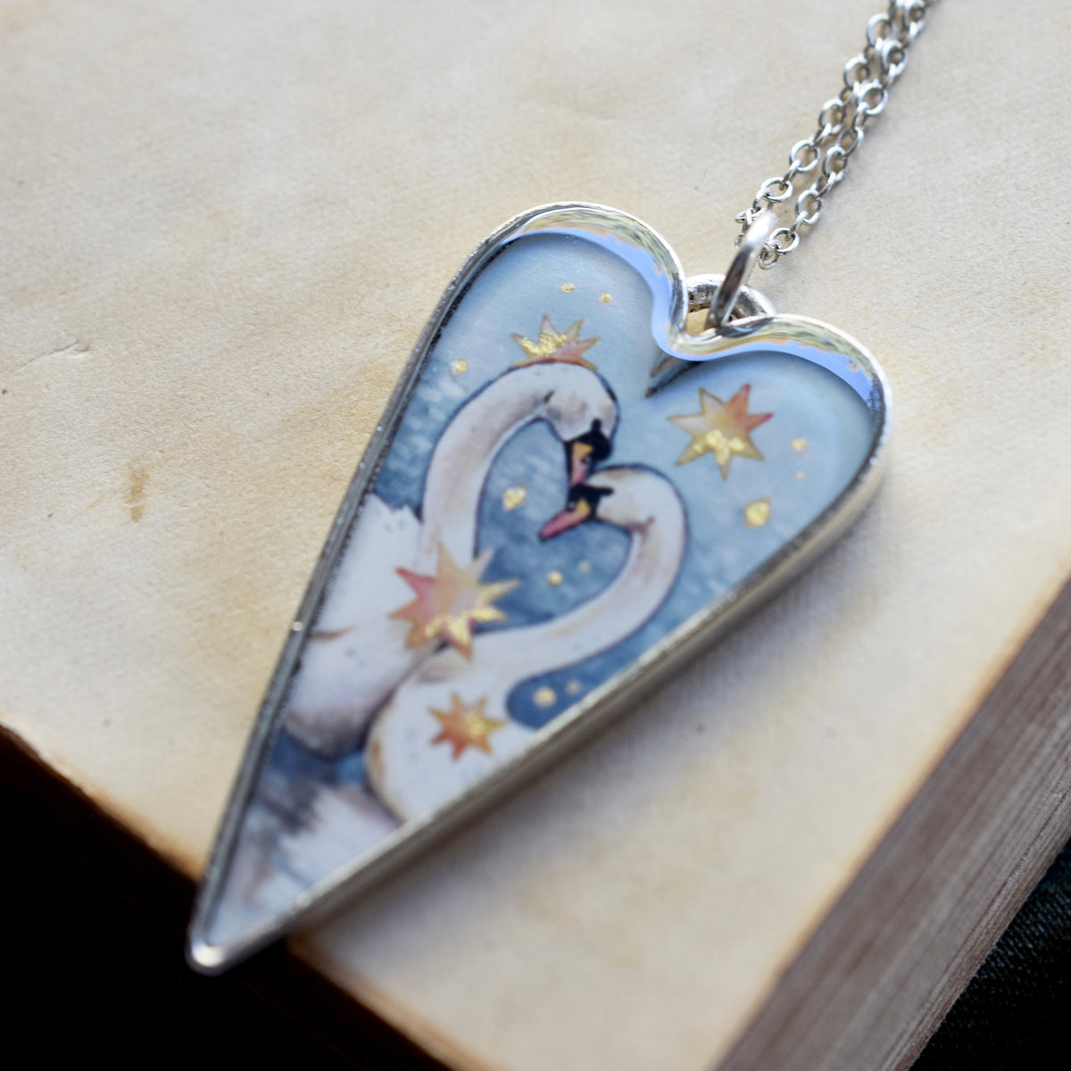 Entwined Swans Necklace