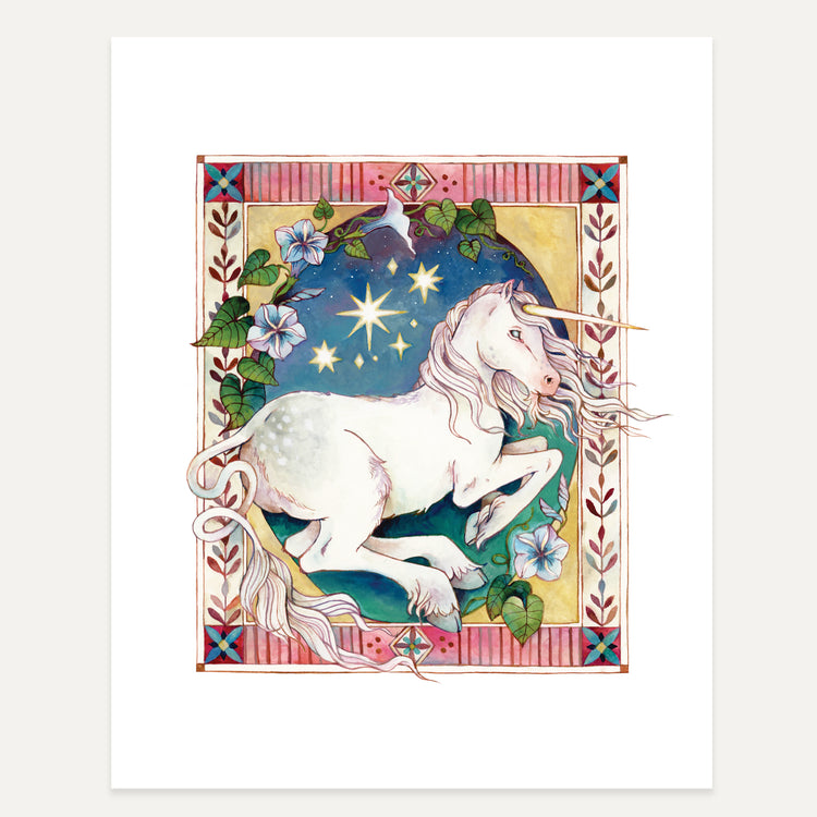 Moonflower Unicorn Fine Art Print