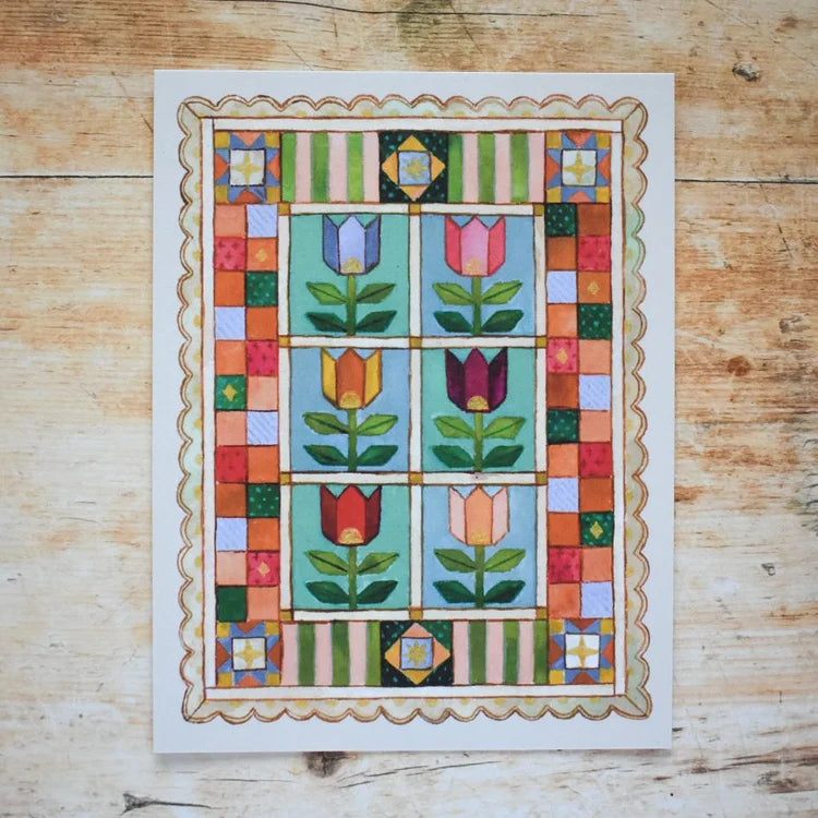 Tulip Quilt Postcard